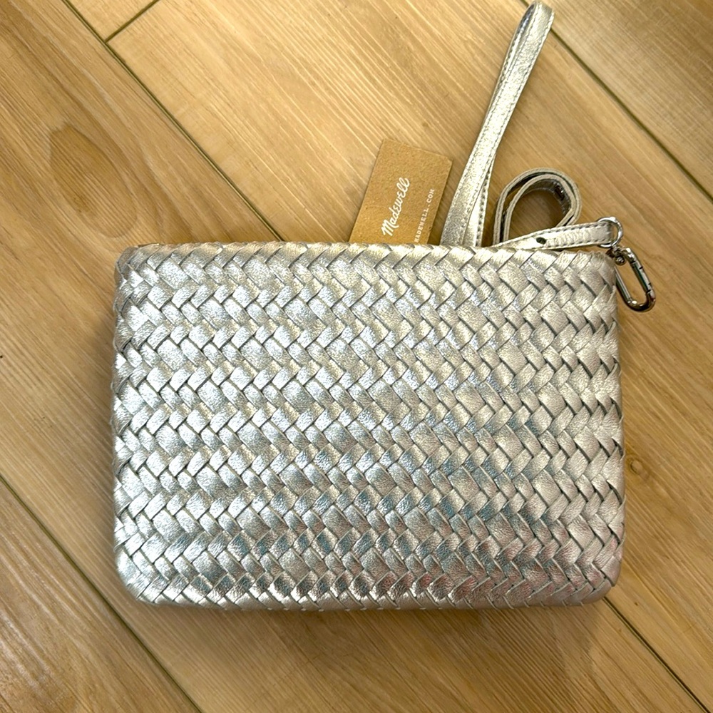 Madewell silver woven bag
